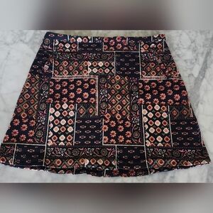 Hollister Patchwork Mini Skirt‎ Juniors Size 5 Pockets Side Zip